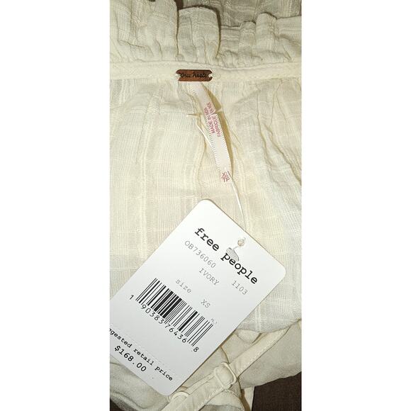 New FREE PEOPLE Emerald City Embroidered Mini Dress $168 X-SMALL Ivory - Picture 7 of 8